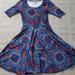 Lularoe Dresses | Adorable Multi Color Lularoe Nicole Dress | Color: Blue/Red | Size: M