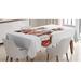 East Urban Home Christmas Tablecloth Polyester in Gray/Red | 60 D in | Wayfair EEC3AF58314843F89895821836D37520
