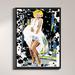 DiaNoche Designs 'Monroe' Graphic Art on Wrapped Canvas in Black/Blue/Orange | 41.75 H x 31.75 W x 1.75 D in | Wayfair CANB-TyJeterMarilynMonroe6