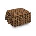 East Urban Home Earth Tones Lozenge 2 Piece Box Cushion Ottoman Slipcover Set Polyester in Brown | 16 H x 38 W x 0.1 D in | Wayfair