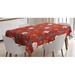 East Urban Home Geometric Christmas Tablecloth Polyester in Gray/Red | 60 D in | Wayfair BC38D6402A01485684119A32ECDFDEC7