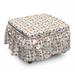 East Urban Home Dog Lover Cartoon Composition 2 Piece Box Cushion Ottoman Slipcover Set in Brown/Gray/Pink | 16 H x 38 W x 0.1 D in | Wayfair