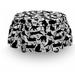 East Urban Home Cat Cats Different Poses 2 Piece Box Cushion Ottoman Slipcover Set Polyester in Black/Gray/Pink | 16 H x 38 W x 0.1 D in | Wayfair