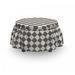 East Urban Home Rhombuses w/ Wavy Lines Ottoman Slipcover Polyester in Gray/Pink | 16 H x 38 W x 0.1 D in | Wayfair
