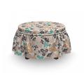East Urban Home Abstract Spring Garden Ottoman Slipcover Polyester in Pink | 16 H x 38 W x 0.1 D in | Wayfair 9613AA30FE5745FE8712A4EE2E9F93FF