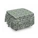 East Urban Home Flower Ornate Flora 2 Piece Box Cushion Ottoman Slipcover Set Polyester in Green/Pink | 16 H x 38 W x 0.1 D in | Wayfair