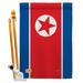 Breeze Decor North Korea Flags Of The World Nationality Impressions Decorative Vertical 2-Sided 28 x 40 in. Flag set in Blue/Red | Wayfair