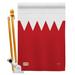 Breeze Decor Bahrain Flags Of The World Nationality Impressions Decorative Vertical 2-Sided 28 x 40 in. Flag set in Gray/Red | Wayfair