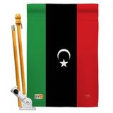 Breeze Decor Libya Flags Of The World Nationality Impressions Decorative Vertical 2-Sided 28 x 40 in. Flag set in Black/Green/Red | Wayfair