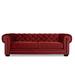 Rosdorf Park Atticus 90" Velvet Rolled Arm Chesterfield Sofa w/ Reversible Cushions Velvet in Red | 30 H x 90 W x 41.5 D in | Wayfair