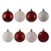 Vickerman 369494 - 2.4" White / Red 4 Finish Ball Christmas Tree Ornament (24 pack) (N590660)