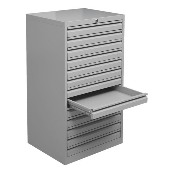 Gürkan Schubladenschrank A3, einbahnig, 13 Schübe grau, 53x98x43 cm