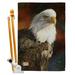 Breeze Decor Portrait Of An Eagle 2-Sided Polyester 40 x 28 in. Flag set in Brown/White/Yellow | 40 H x 28 W x 1 D in | Wayfair