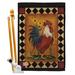 Breeze Decor Rooster 2-Sided Polyester 40 x 28 in. Flag set in Black/Brown | 40 H x 28 W in | Wayfair BD-FA-HS-110073-IP-BO-D-US13-SB
