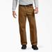 Dickies Men's Relaxed Fit Sanded Duck Carpenter Pants - Rinsed Brown Size 38 30 (DU336)