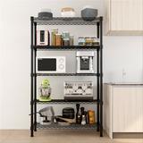 WFX Utility™ Iberia 70.87" H x 35.43" W x 13.78" D 5 Tier Shelving Unit Wire/Metal in Black | 70.87 H x 35.43 W x 13.78 D in | Wayfair