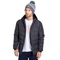 Mountain Warehouse Stalagmite Padded Jacket - Water Resistant, Fleece Lined, Adjustable Hem, Cuffs & Hood, Microfibre Filler Insulation - for Winter Use Dark Grey 4XL