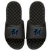 Men's ISlide Black Miami Marlins Personalized Alternate Logo Slide Sandals