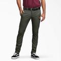 Dickies Men's Skinny Fit Double Knee Work Pants - Olive Green Size 31 30 (WP811)