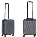 Hard Shell Case ABS Travel Luggage Suitcase 4 Wheel Spinner Trolley Baggage Bag Combination Lock 4 Corner Swivel Wheeled (Cabin 50x40x20cm, 37L, 2.9 KG, Grey)