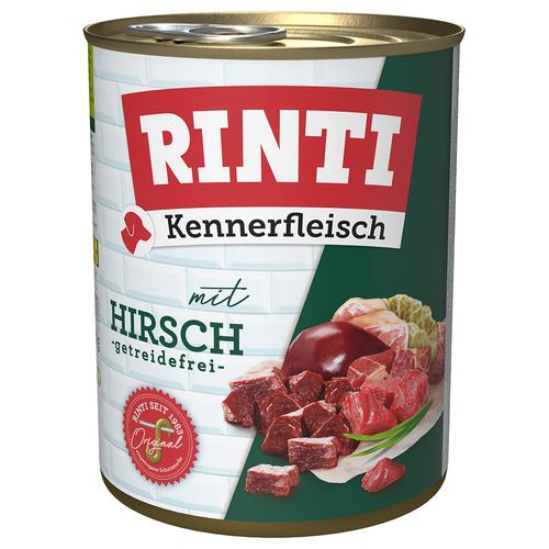 24 x 800g Kennerfleisch Hirsch RINTI Hundefutter nass
