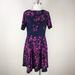 Anthropologie Dresses | Donna Morgan L 12 Blue Purple Floral Dress Flare | Color: Blue/Purple | Size: 12
