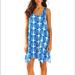 Lilly Pulitzer Dresses | Eeuc Lilly Pulitzer Get In Line Melle Dress Xs | Color: Blue/White | Size: Xs