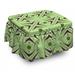 East Urban Home Mid Century Atomic Boomerang 2 Piece Box Cushion Ottoman Slipcover Set Polyester in Green | 16 H x 38 W x 0.1 D in | Wayfair