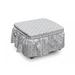 East Urban Home Floral Classic Floral Vintage 2 Piece Box Cushion Ottoman Slipcover Set Polyester in Gray | 16 H x 38 W x 0.1 D in | Wayfair