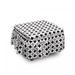 East Urban Home Mid Century Retro Atomic 2 Piece Box Cushion Ottoman Slipcover Set Polyester in Gray | 16 H x 38 W x 0.1 D in | Wayfair