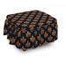 East Urban Home Fleur De Lis Victorian Gothic 2 Piece Box Cushion Ottoman Slipcover Set Polyester in Black/Brown | 16 H x 38 W x 0.1 D in | Wayfair