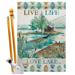 Breeze Decor Live Life Lake Nature American Impressions 2-Sided Polyester 40 x 28 in. Flag Set in Gray/Green | 40 H x 28 W in | Wayfair