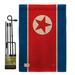 Breeze Decor North Korea the World Nationality Impressions 2-Sided Burlap 19 x 13 in. Flag Set in Blue/Red | 18.5 H x 13 W x 1 D in | Wayfair