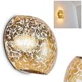 hofstein Concha Wall lamp in Metal/Glass in Gold, Round Wall Light with up & Down Effect, 1 x E27 Socket, Indoor Wall Light in Gold Leaf Optic with Light Effect, Without Bulbs