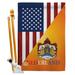 Breeze Decor American Dutch Friendship the World Impressions 2-Sided Polyester 40 x 28 in. Flag Set in Blue/Gray/Orange | 40 H x 28 W in | Wayfair