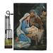 Breeze Decor Nativity Winter Impressions 2-Sided Polyester 19 x 13 in. Flag Set in Black/Brown | 18.5 H x 13 W in | Wayfair