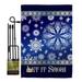 Breeze Decor Let It Snow Dream Winter Wonderland Impressions 2-Sided Polyester 19 x 13 in. Flag Set in White | 18.5 H x 13 W in | Wayfair