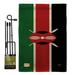 Breeze Decor Kenya the World Nationality Impressions 2-Sided Burlap 19 x 13 in. Flag Set in Black/Red | 18.5 H x 13 W x 1 D in | Wayfair
