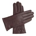 Downholme Touchscreen Leather Cashmere Lined Gloves for Women (Brown, L)