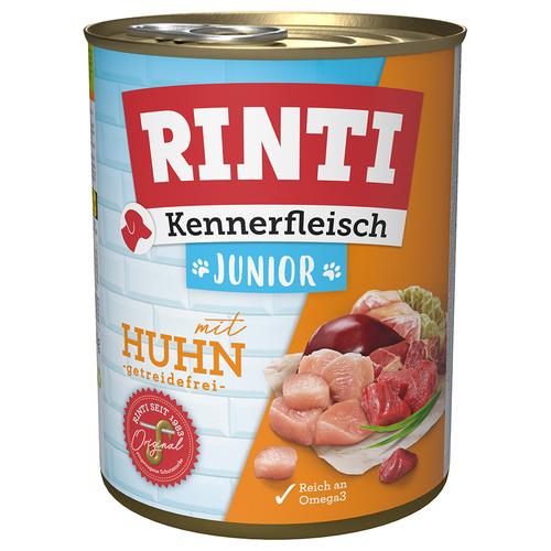 6 x 800 g Kennerfleisch Junior mit Huhn RINTI Hundefutter nass