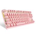 MOTOSPEED 2.4GHz Wireless/Wired Mechanical Gaming Keyboard White Backlit/Durable Battery,Type-C Gaming/Typist Keyboard for Mac/PC/Laptop(Pink, 87 Key Blue Switches)