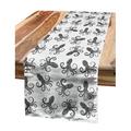 East Urban Home Geometric Table Runner Polyester in Black/Gray/White | 120 D in | Wayfair 5462BF7A0EE549A7BAA2F3524CCAFB7B