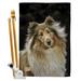 Breeze Decor Collie 2-Sided Polyester 40 x 28 in. Flag set in Black/Brown/Gray | 40 H x 28 W x 1 D in | Wayfair BD-PT-HS-110075-IP-BO-D-US14-AL