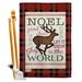 Breeze Decor Cheer to Reindeer Impressions Decorative 2-Sided Polyester 40 x 28 in. Flag Set in Red | 40 H x 28 W x 1 D in | Wayfair