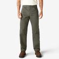 Dickies Men's Relaxed Fit Heavyweight Duck Carpenter Pants - Rinsed Moss Green Size 33 30 (1939)