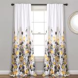 Zuri Flora Room Darkening Window Curtain Panels Yellow/Gray 52X84 Set - Lush Decor 16T003345