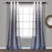 Ombre Stripe Grommet Sheer Window Curtain Panels Navy 38X84 Set - Lush Decor 16T004775