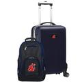 Washington State Cougars Deluxe 2-Piece Backpack and Carry-On Set - Navy