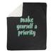 East Urban Home Self Love Quote Chalkboard Style Fleece Blanket Fleece/Microfiber in Black | 50 W in | Wayfair 5D23D34B83454C76AE90AA8B4CF79C31