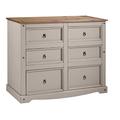 Mercers Furniture Corona Grey Wax 6 Drawer Wide Chest Sideboard